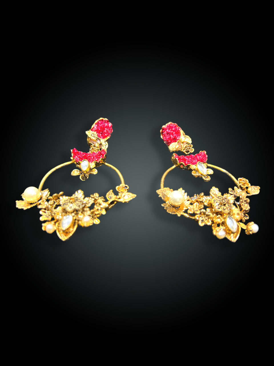 Artisan Gold Flower Earrings