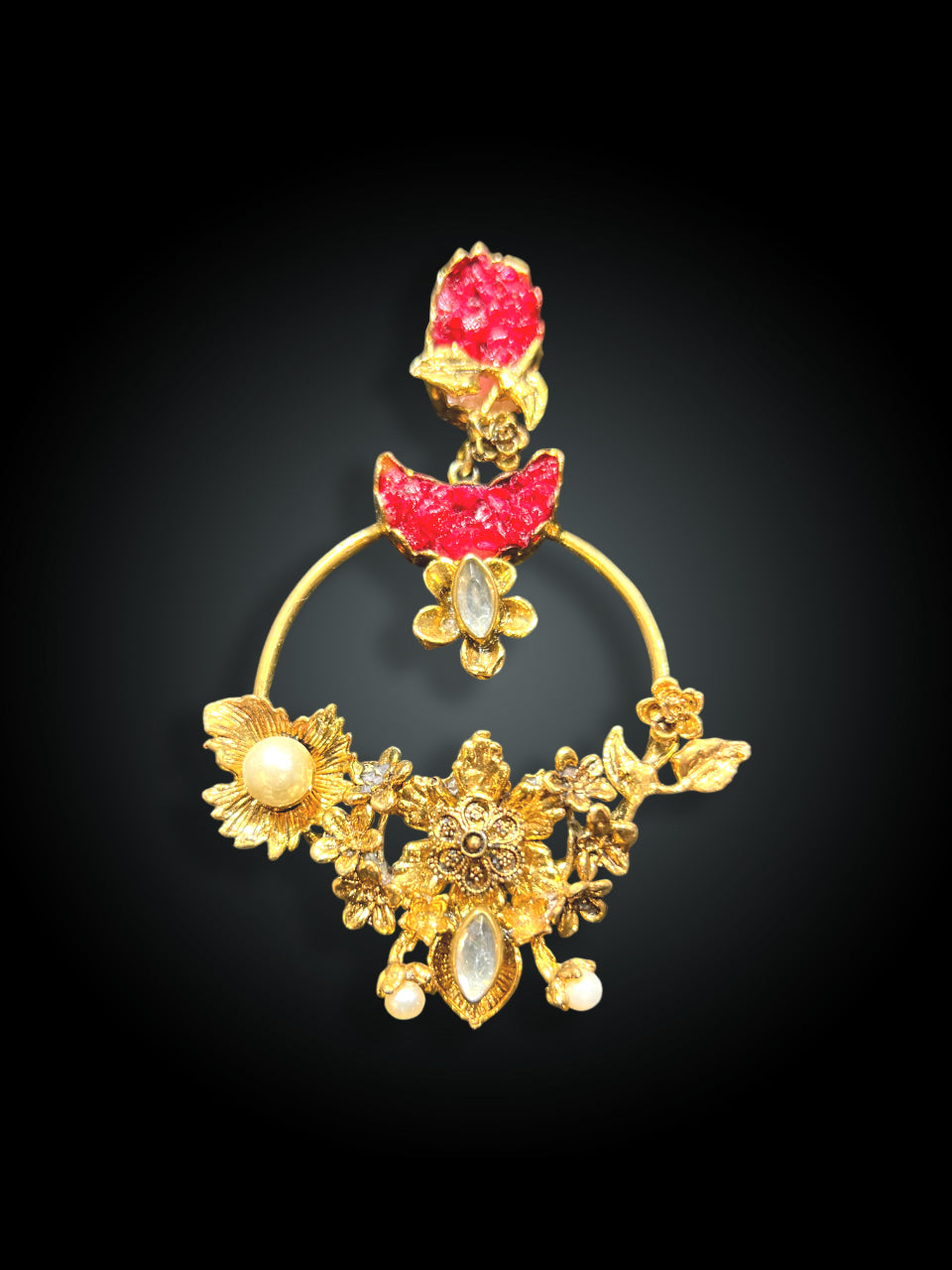 Artisan Gold Flower Earrings