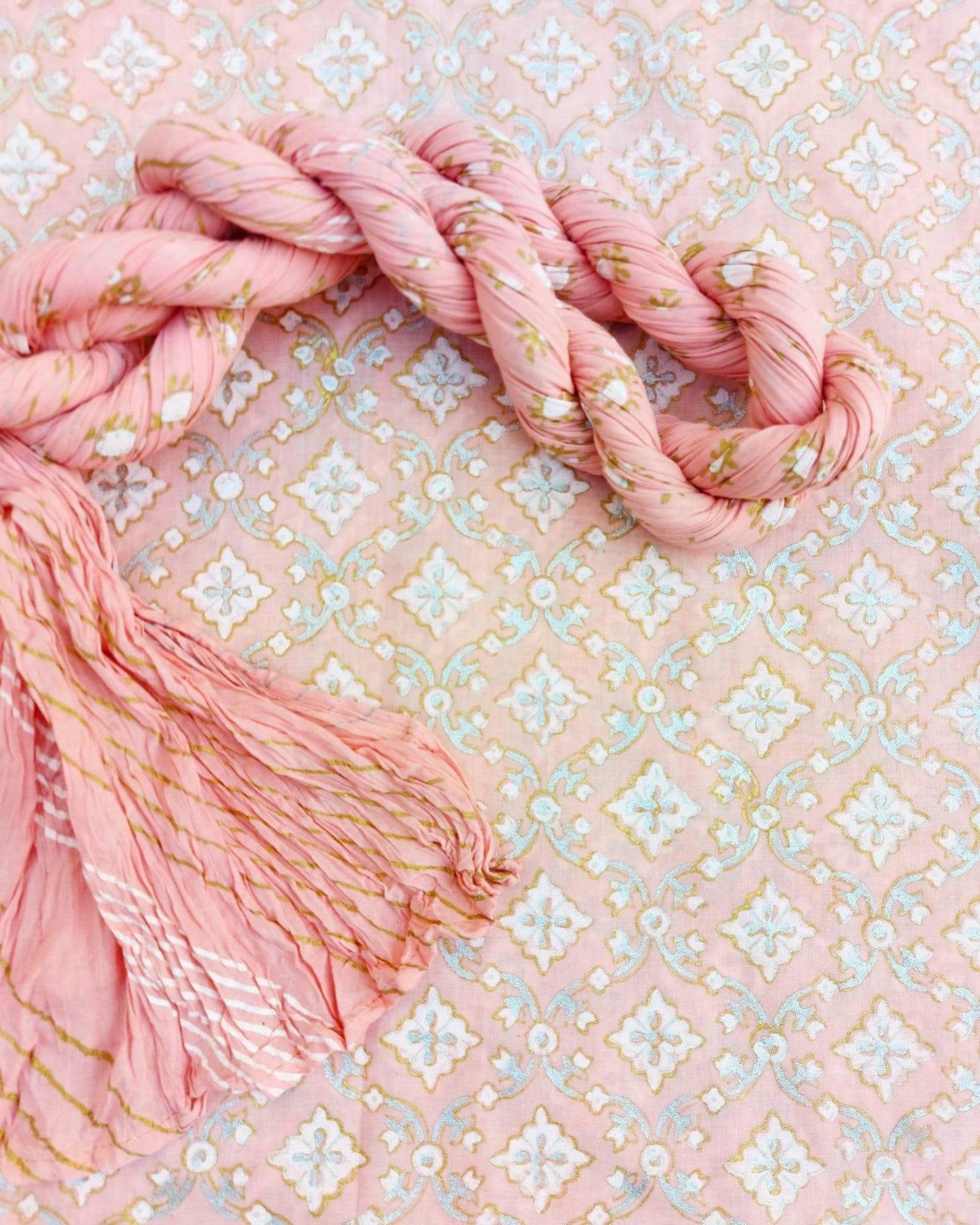 Bask in the gentle elegance of our light peach lawn dream - Unstitched Collection