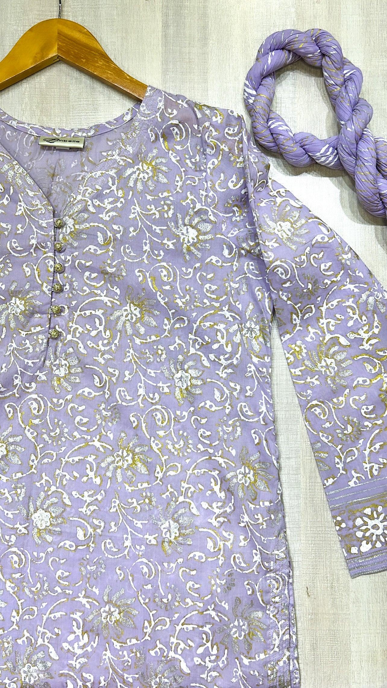 Alluring Sunflowers Block Printed with Luxury Gold Silver - Stitched Collection