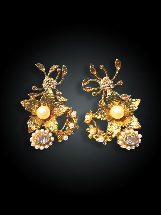Exquisite Golden Blossom Earrings